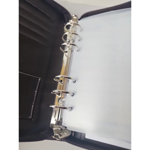 Franklin Covey 365 Brown 6 Ring Zippered Binder w/ Misc Sheets 8.5" x 6" x 1.75" - Picture 4 of 11